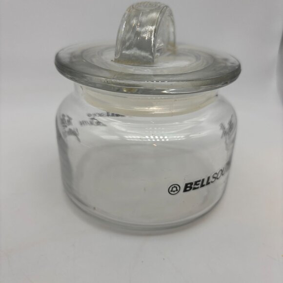 Vintage Bellsouth The Real Yellow Pages Retro Clear Small Desktop Jar with Lid - Picture 6 of 16